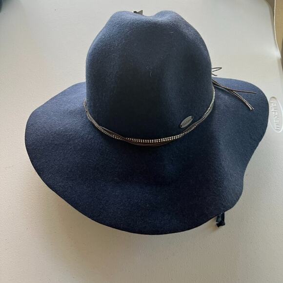 Wallaroo Hat Company Sun Hat Women's Felt Wool UPF 50+ Sun Protection Navy NWT - Picture 2 of 11